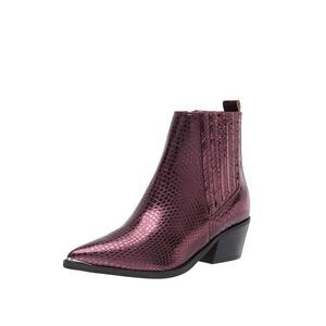 Marc Fisher Womens 6 M Dark Pink Reflective Block Heel Ankle Booties NIB XN8